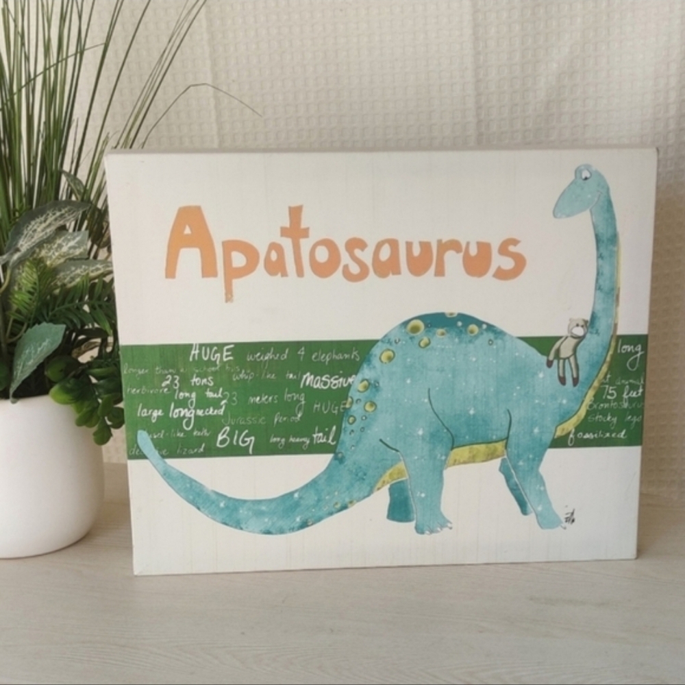 The Kids Room by Stupell Apatasaurus Dinosaur Canvas Wall Art by Bealook Kids